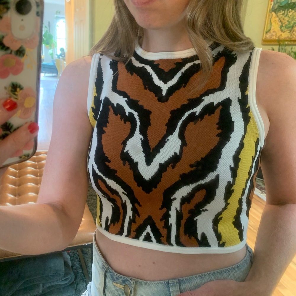 Animal face crop top